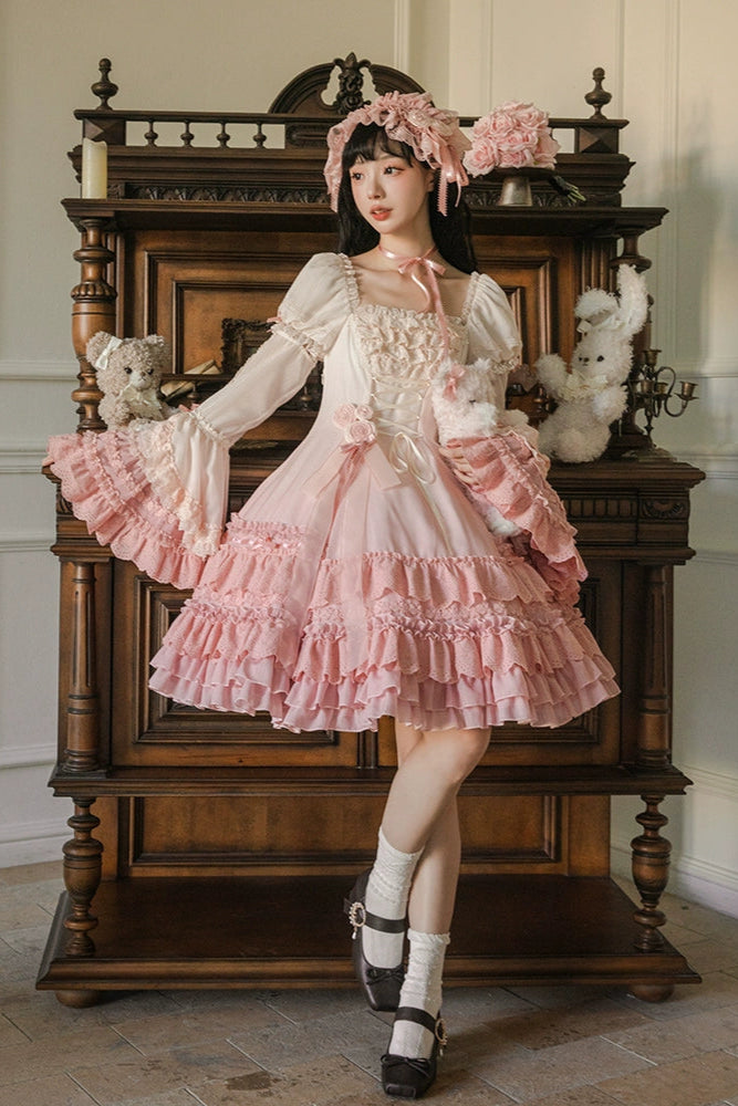 [Reservation Product] Frilled Gradient Princess Lolita Dress Set