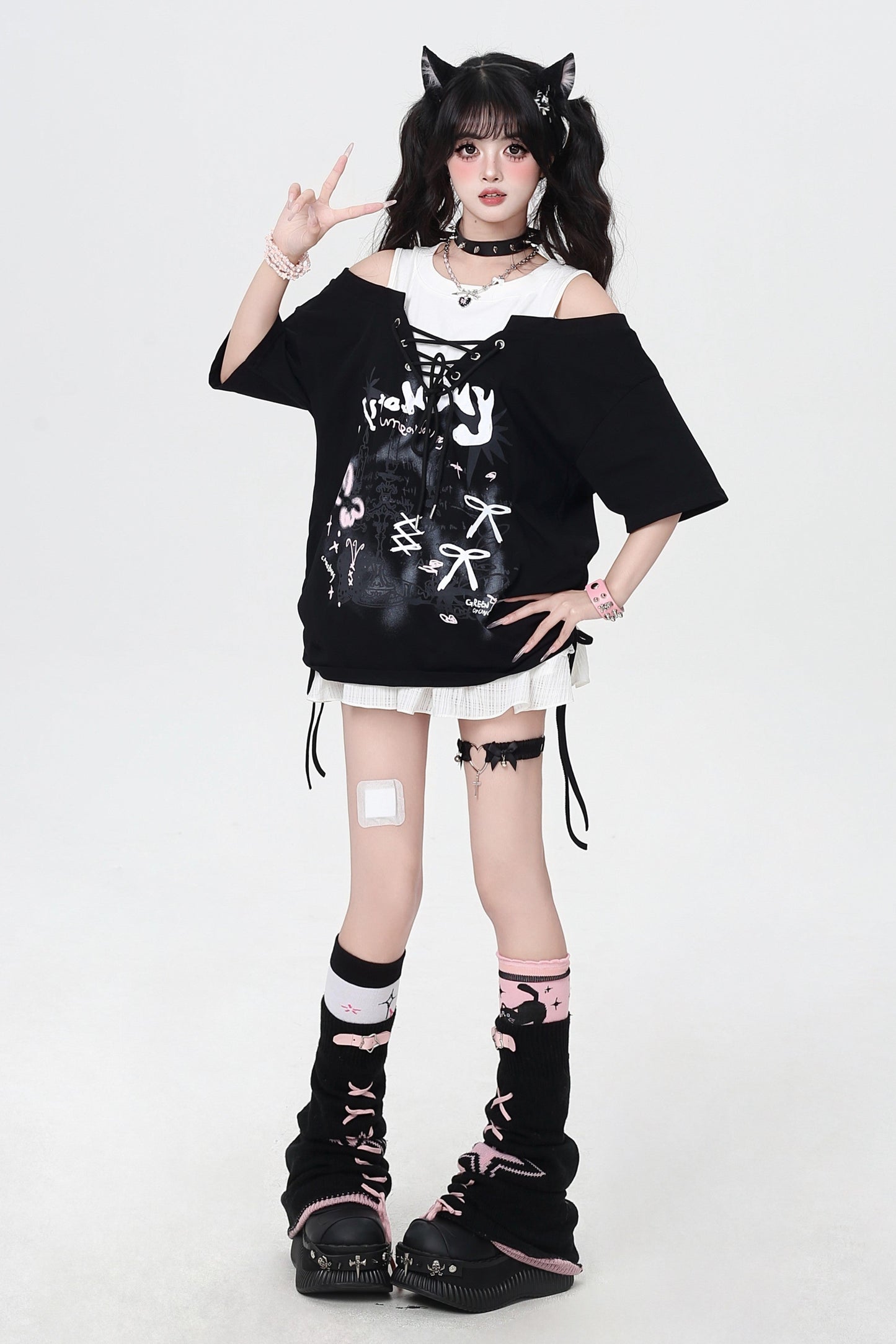 Crazy Girl Off-Shoulder Loose Top