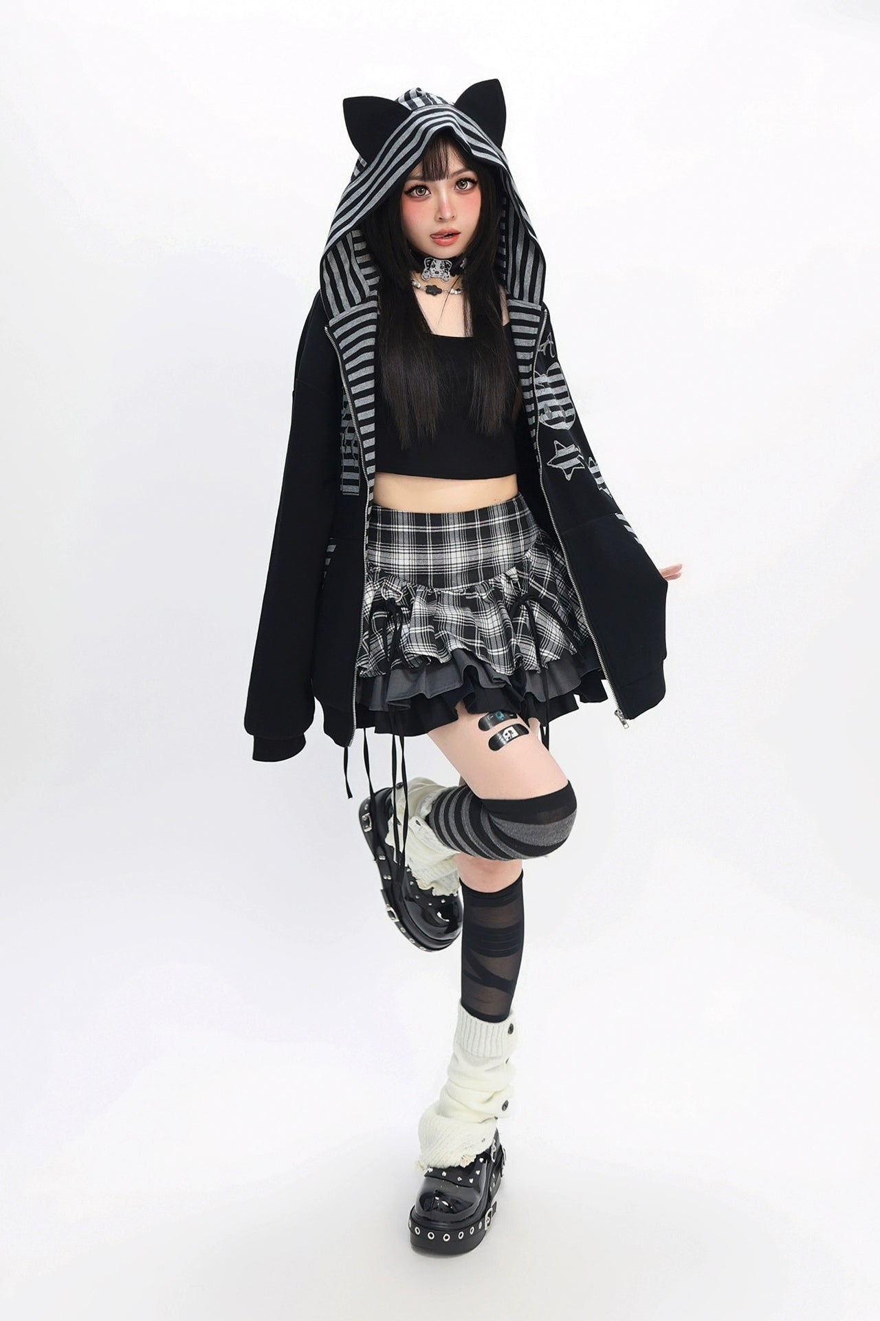 Border Hooded Cat Hooded Hoodie