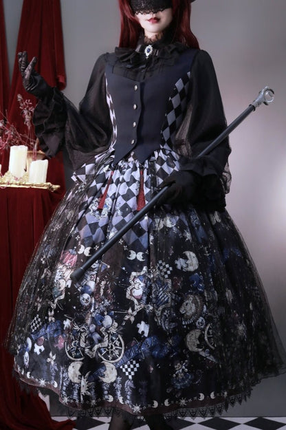 Circus Lolita Vest + Waist Accessory + Gothic Lace Frill Tie