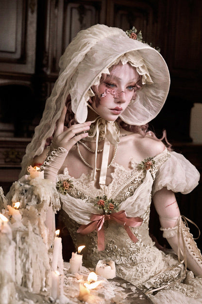 Edwardian Elegant One Shoulder Puff Sleeve Top + Leg Covers