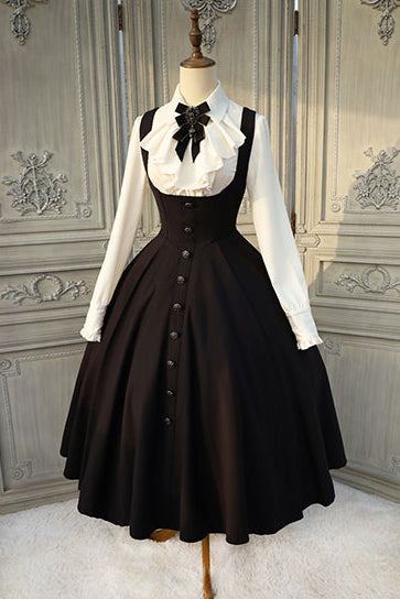 [Précommande jusqu'au 28 novembre] Sombre Night Poem Élégante chemise blanche foncée, robe, veste + Ensemble complet + Accessoires