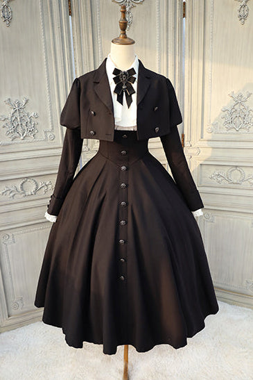 [Précommande jusqu'au 28 novembre] Sombre Night Poem Élégante chemise blanche foncée, robe, veste + Ensemble complet + Accessoires