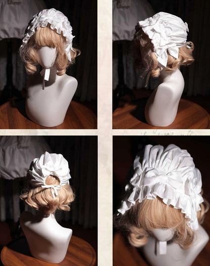 [November 15 Reservation Deadline] White Doll Style Front & Back Two-Way Ruffle Ribbon Lolita Dress (Short/Long) + Matching Shorts (Short/Long) + BB Hat