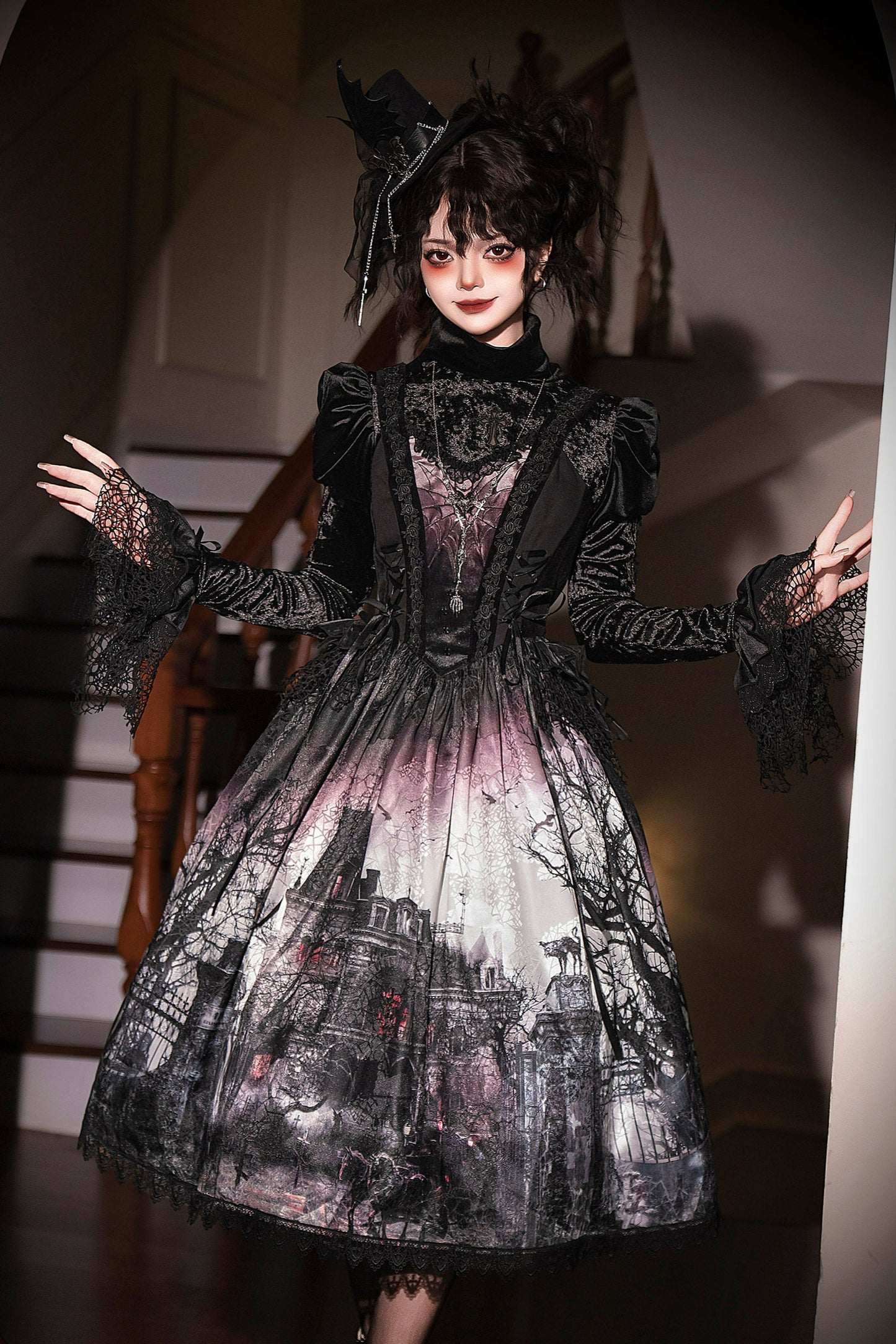 [Deadline for reservations: February 23] Horror House Spider Web Dark Gothic Suspended Dress