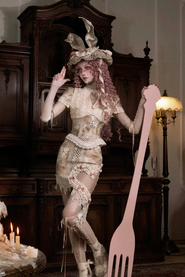 レースアンティークエレガントリボンスカート