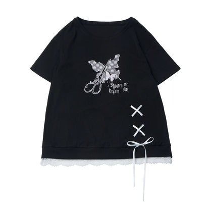 サブカルバタフライTシャツ+スカート+レッグカバー