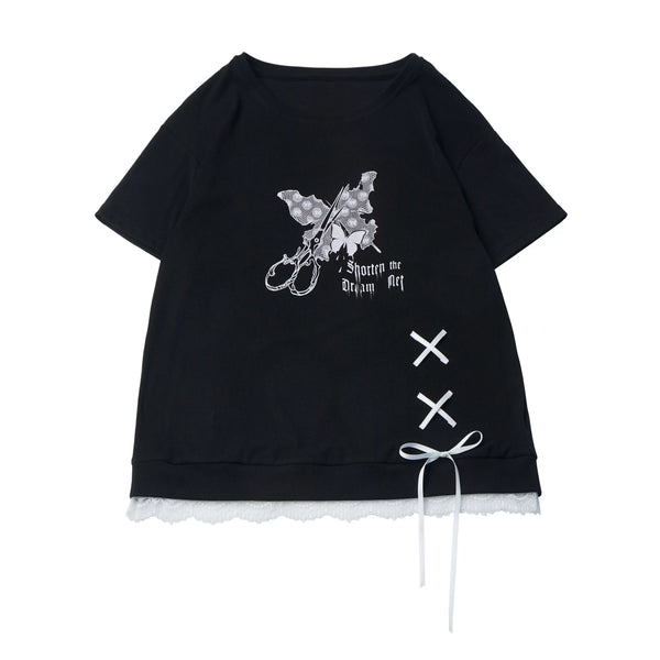 サブカルバタフライTシャツ+スカート+レッグカバー
