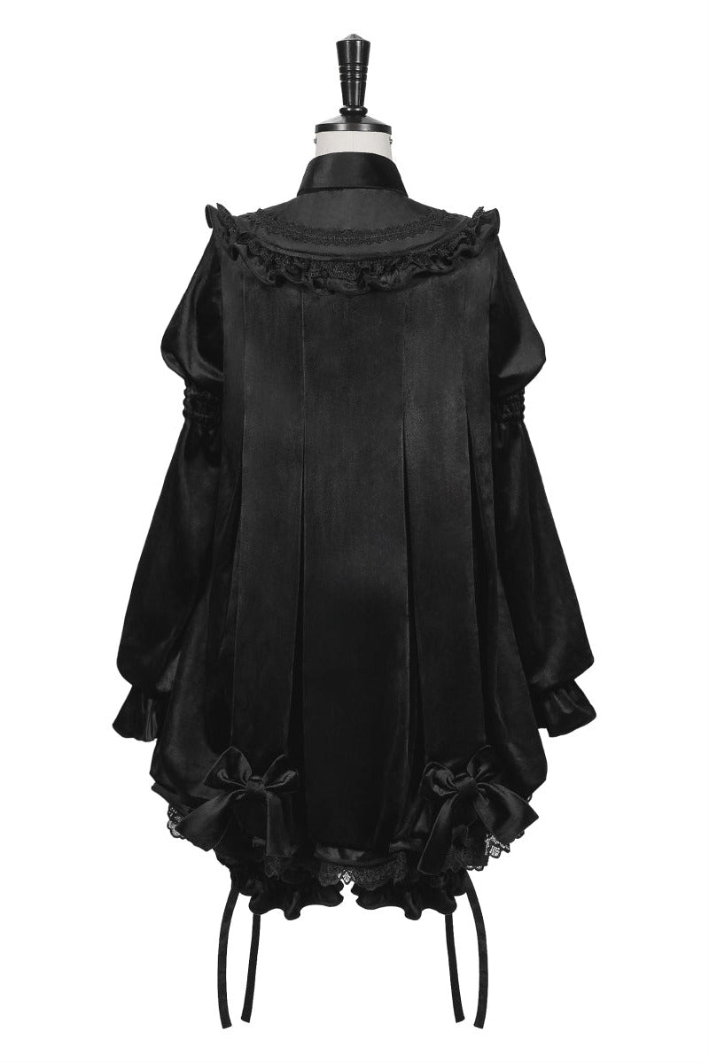 Valerie Dark Gothic Black Velvet Ribbon Dress Setup