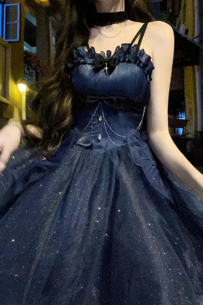 ハロウィンレッドプリンセスドレス＋テール＋リボン＋ネックカラー