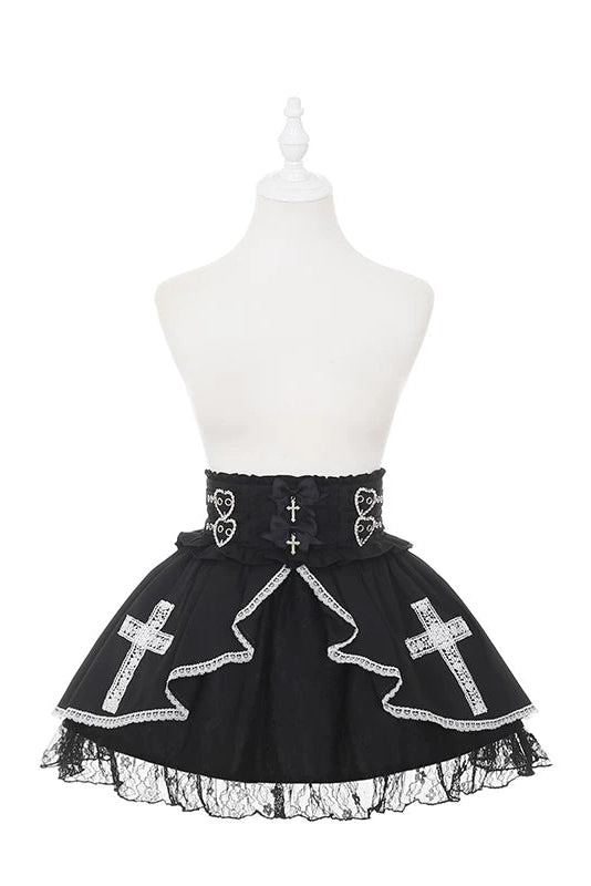 ケープスタイルシャツ+クロススカート+ハット