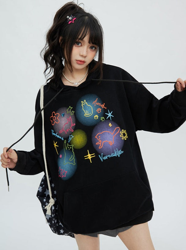 Spray Art Style Loose Casual Hoodie