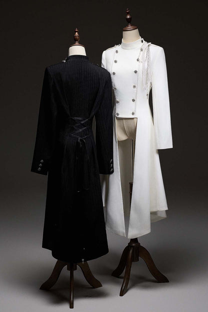 【12月29日予約締切】エターナルナイトプリンスダブルブレストゴシックロングテールコート＋ショルダーチェーンアクセサリー