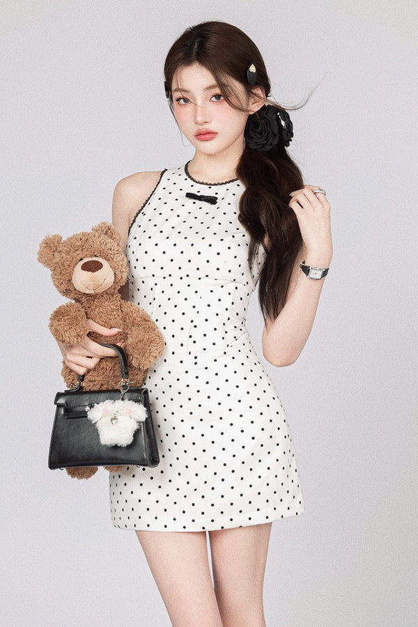 ポルカドットカレッジサマードレス