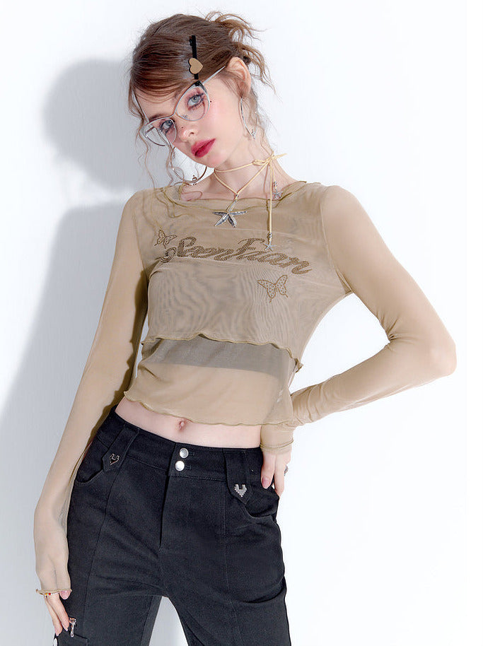 American Retro Sheer Short Tops