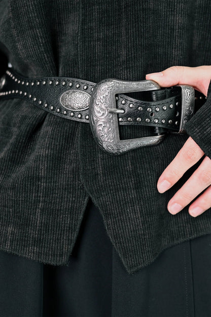 Weird House "Traceability" new Chinese retro exquisite carved belt women's design sense of national style irregular trousers