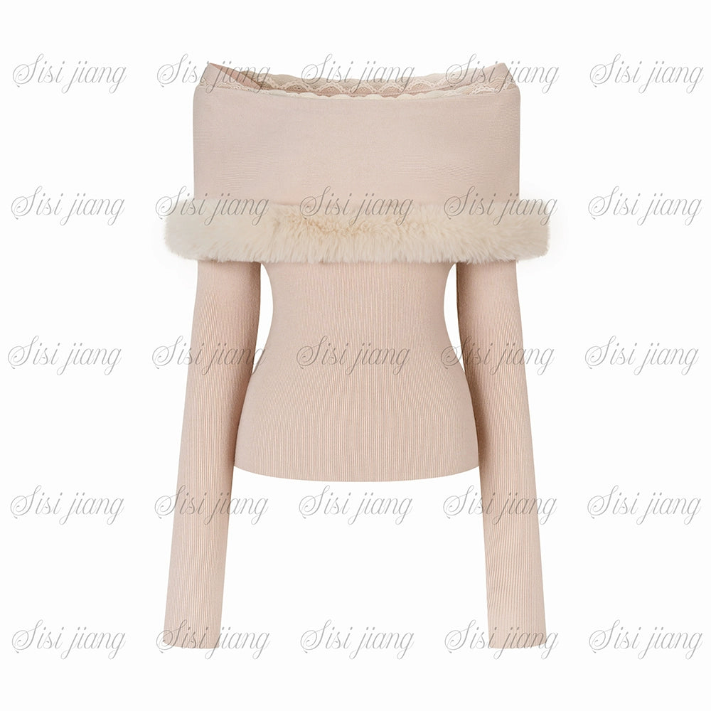 Elegant off-the-shoulder knit + mermaid skirt