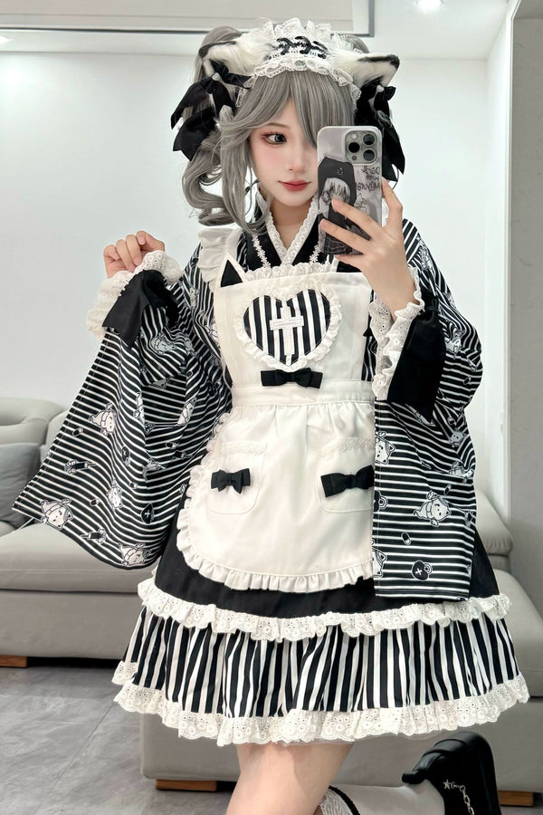 メディカル和風メイドストライプロリータ