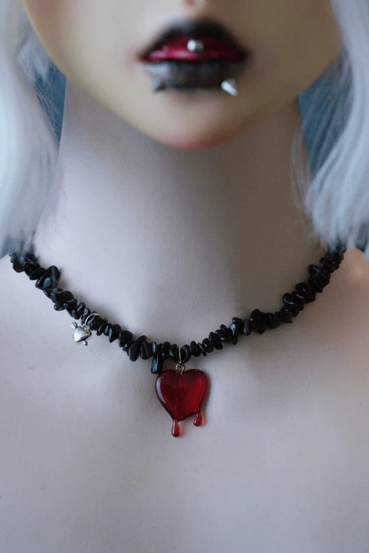 ゴシックフォーレザーストーンチョーカー