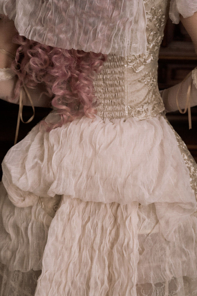 French Elegant Lolita Long Skirt + Hip Cushion Brace Skirt + Big Bow