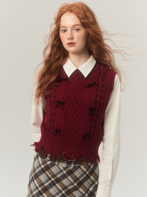 モヘアリボンニットベスト