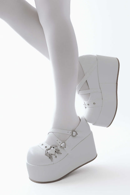 Gothic Angel Demon Plat Shoes