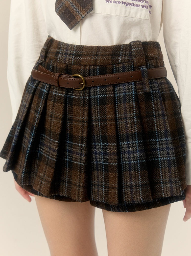 College Style Checked A-line Pleated Skirt (jupe plissée à carreaux)