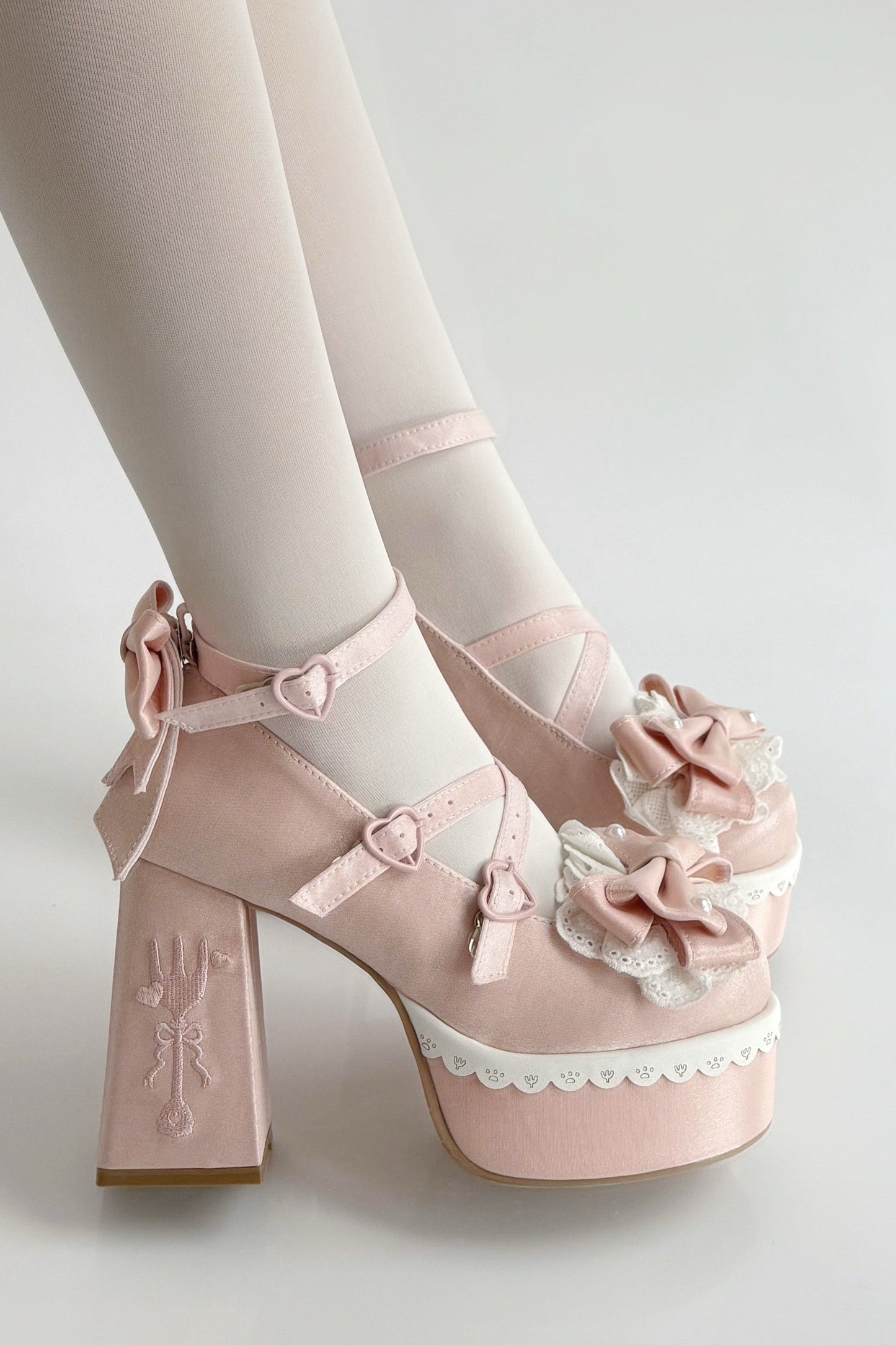 スイートフリルリボンロリータシューズ