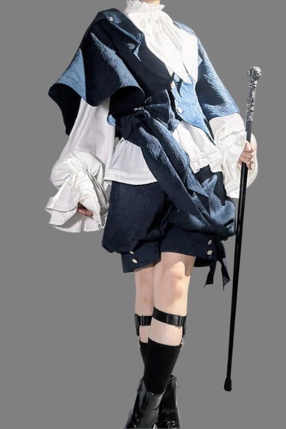 [Reservation deadline on September 28] Sapphire Blue Bunny Ears Cape Jacket + Vest + Shorts