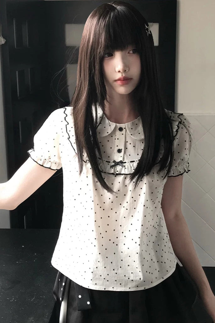 ポルカドットドールトップス+スカート