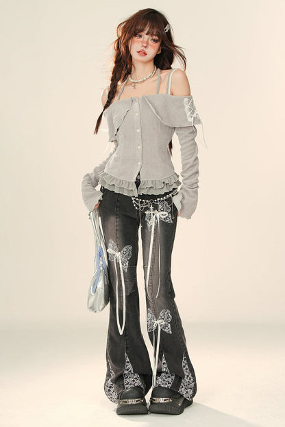 Thin Boot Cut Slouchy Flare Pants