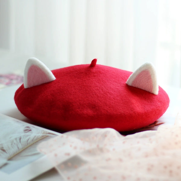 Milky Cat Ear Beret