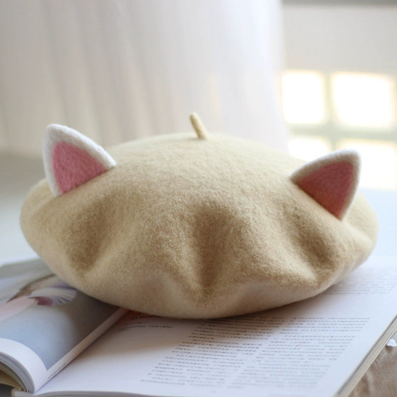 Milky Cat Ear Beret