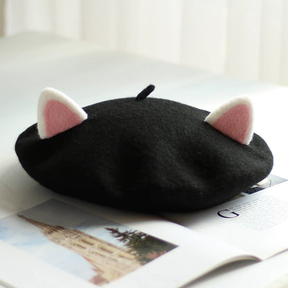 Milky Cat Ear Beret