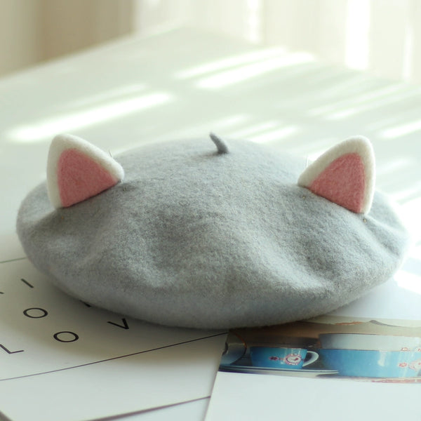 Milky Cat Ear Beret