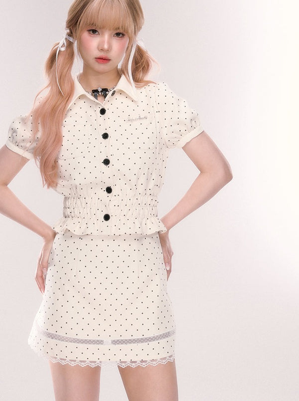 Sweet Dot Blouse + Dot Skirt