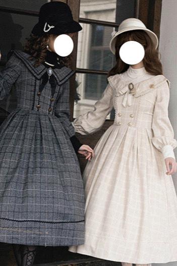 [Reservation product] Fontaine Brokrassical Elegant Check Layered Dress