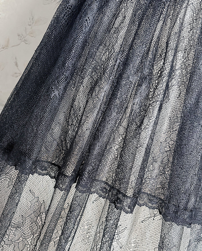 Black Mist Banquet Gothic Cross Rose Bonnet + Veil + Brooch