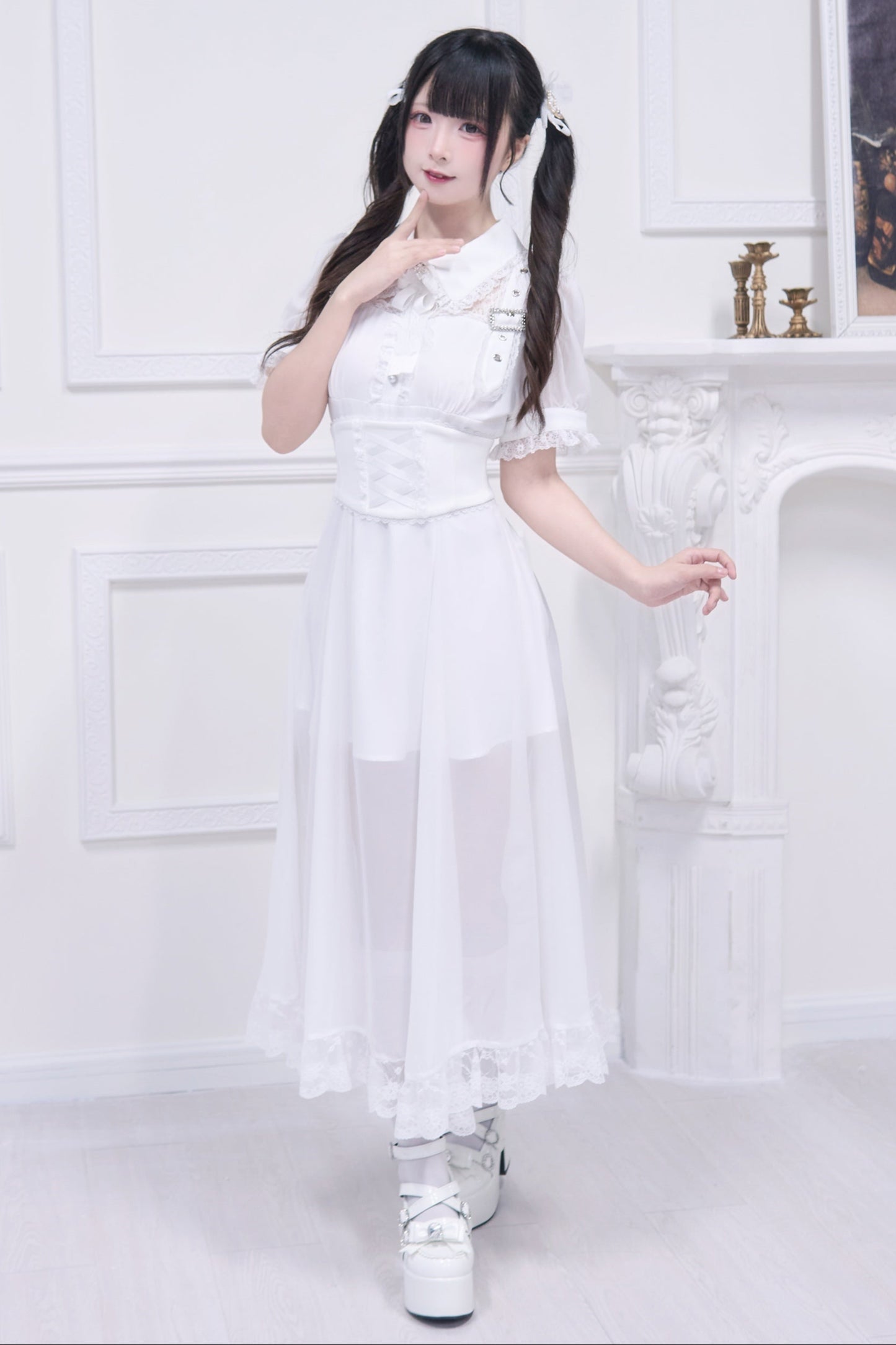 Subculture sheer top + long skirt