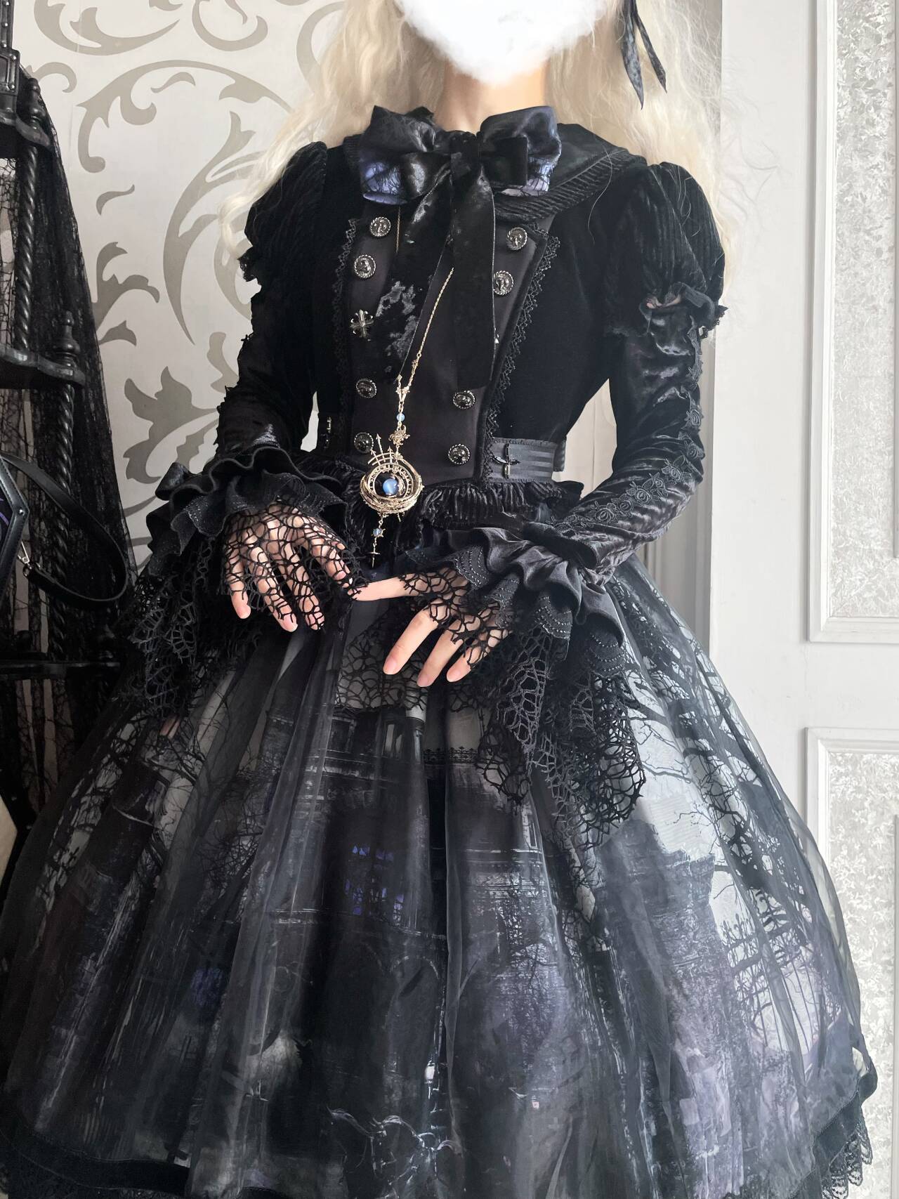 [Deadline for reservation: February 23rd] Horror House Spider Web Gothic Cape Dress