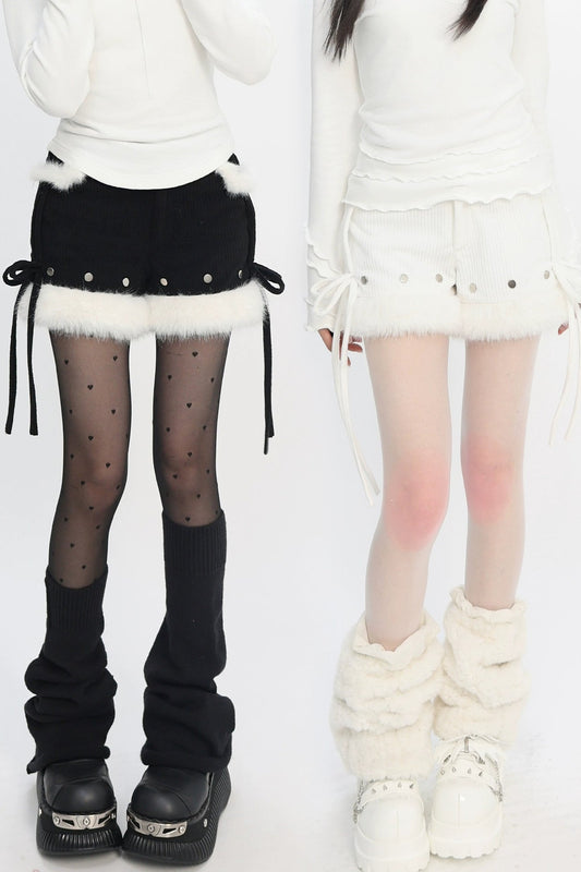 コーデュロイプラッシュファーショートパンツ