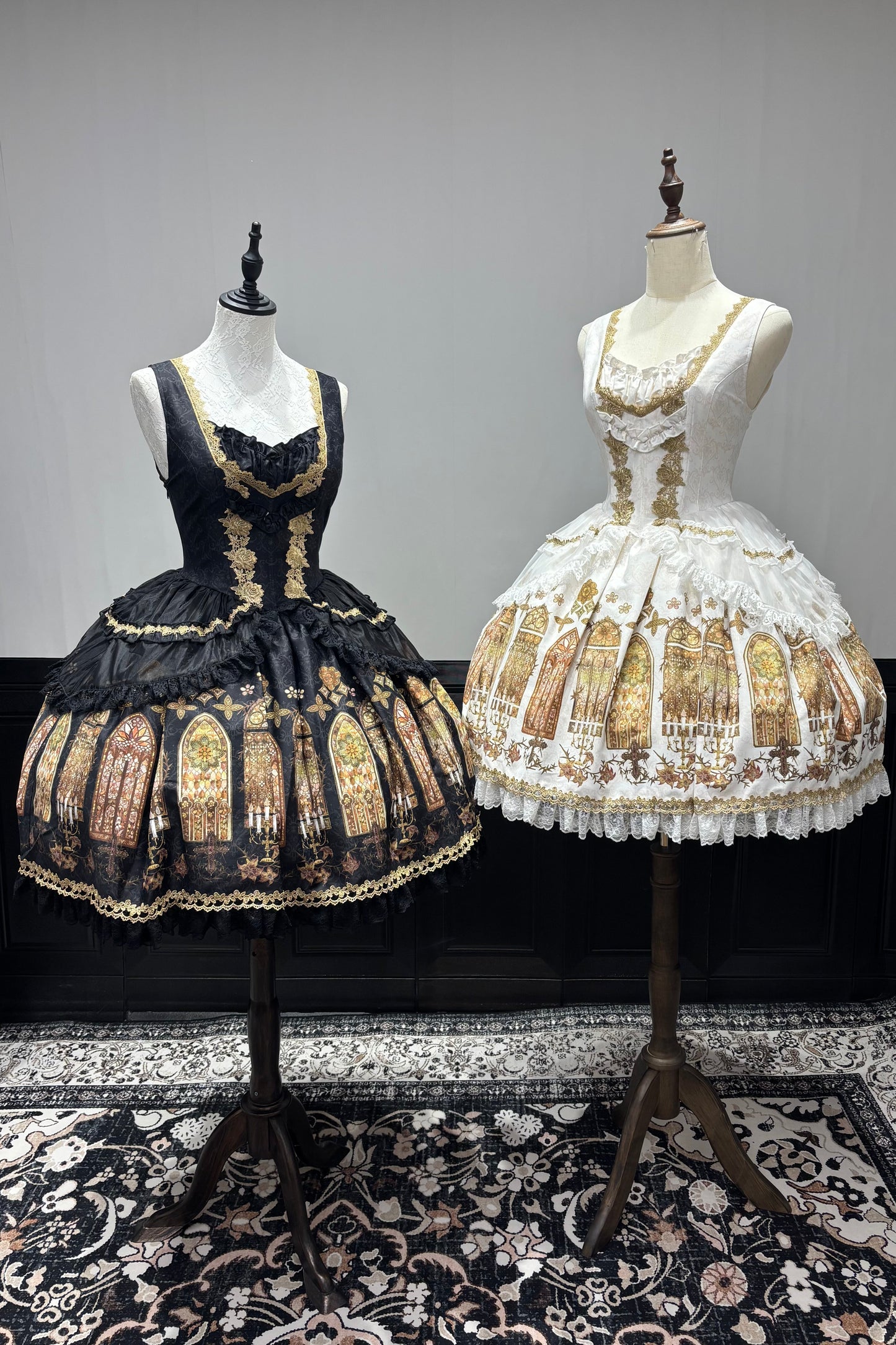 【9月28日予約締切】Gothic Lolita Stained Glass Lace Ruffle Corset JSK Dress