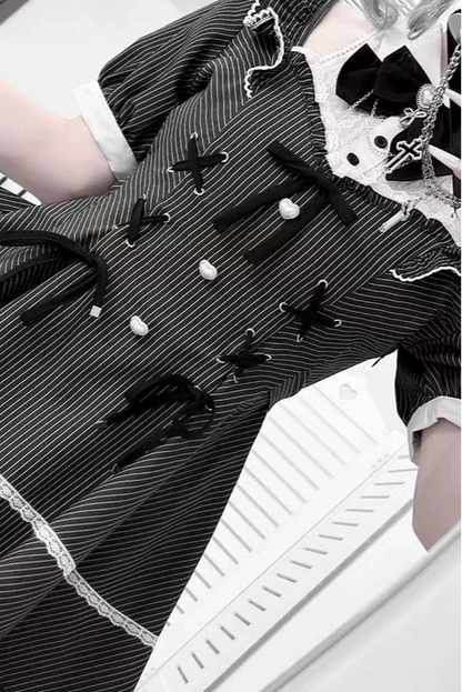 Striped ribbon mine top + ruffle pants