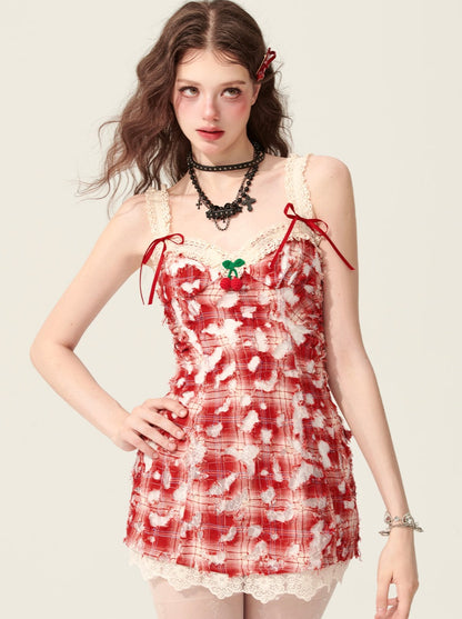 5月31日20点发售]少眼野火红收腰连衣裙女式夏裙