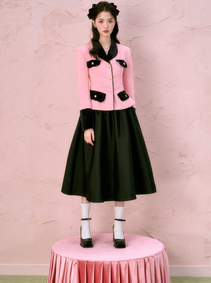 Pink Black Contrast Jacket