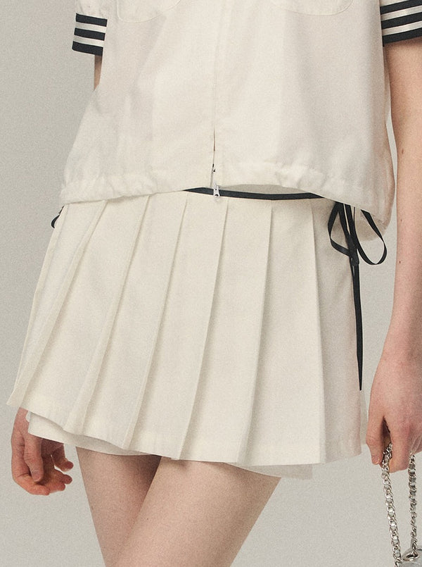 Retro College High Waist Slim Pleated Skirt