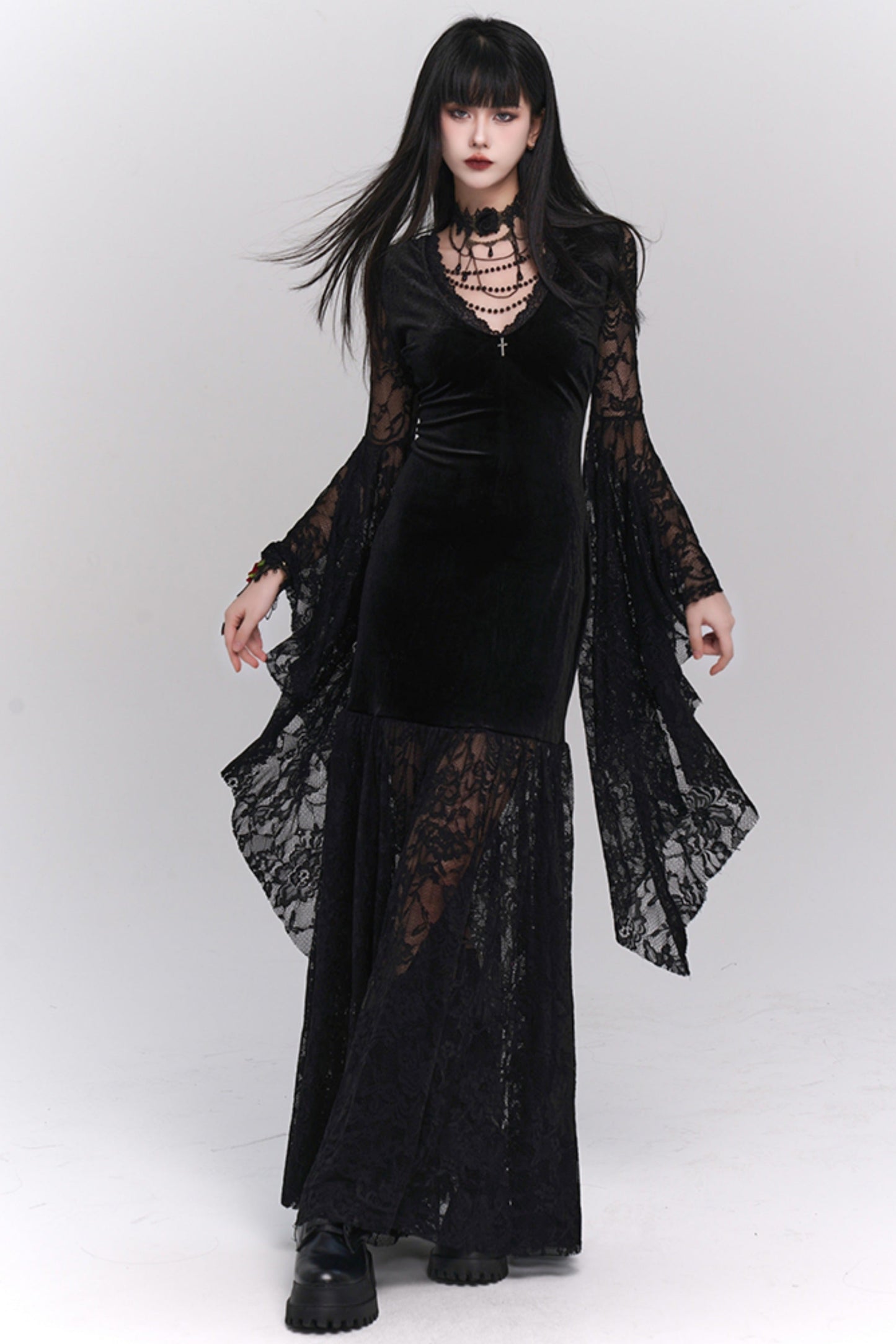 Dark Princess Sheer Long Dress