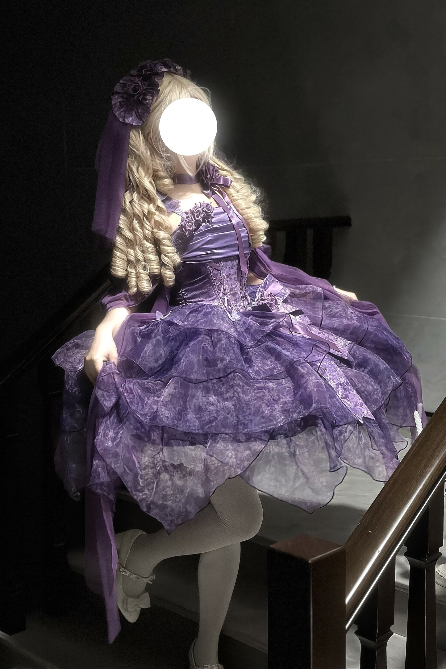 [Pre-order Deadline: May 23] Wisteria Purple Ribbon Tulle Tiered Fairy Corset JKS Dress