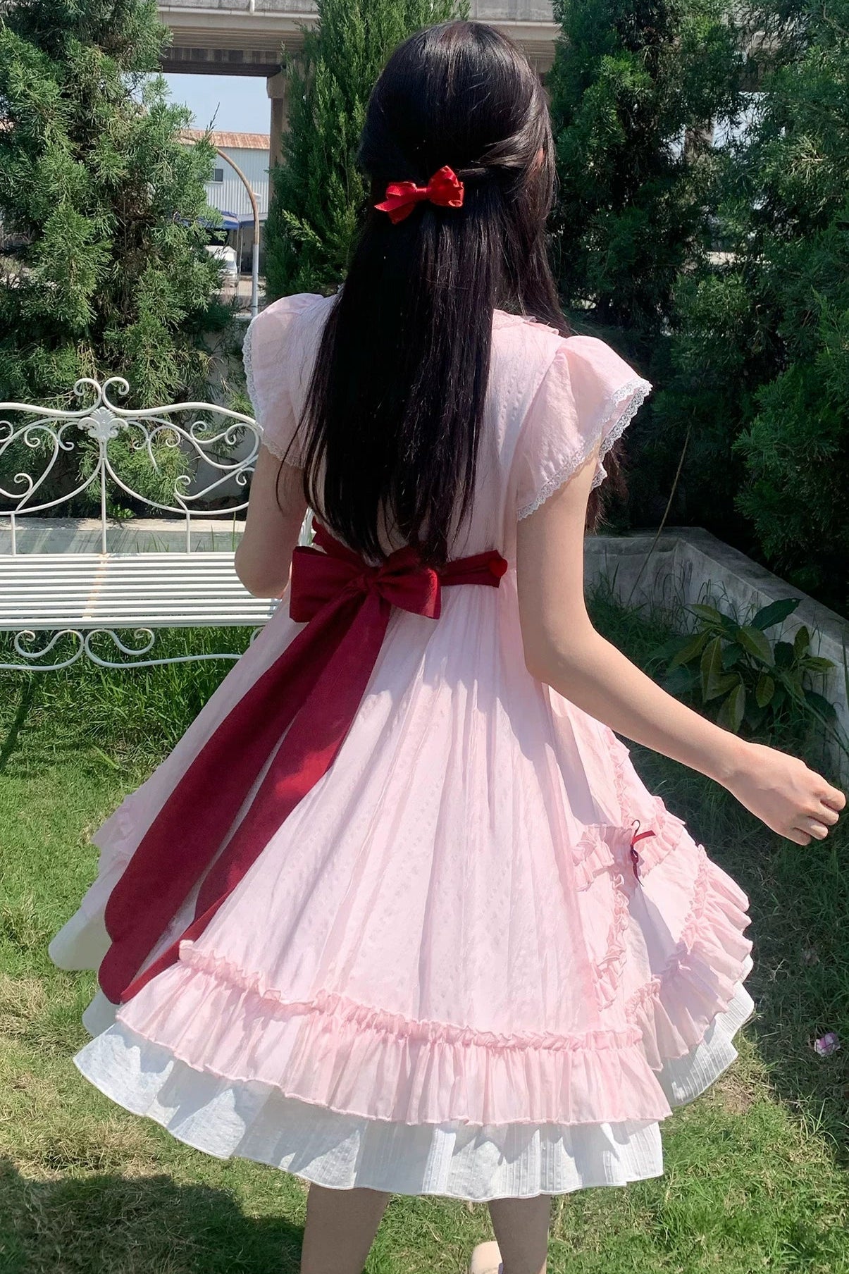 Robe rose ange fraise