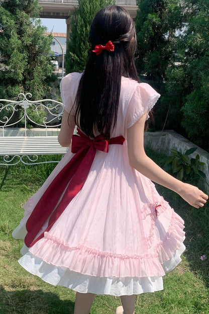Robe rose ange fraise